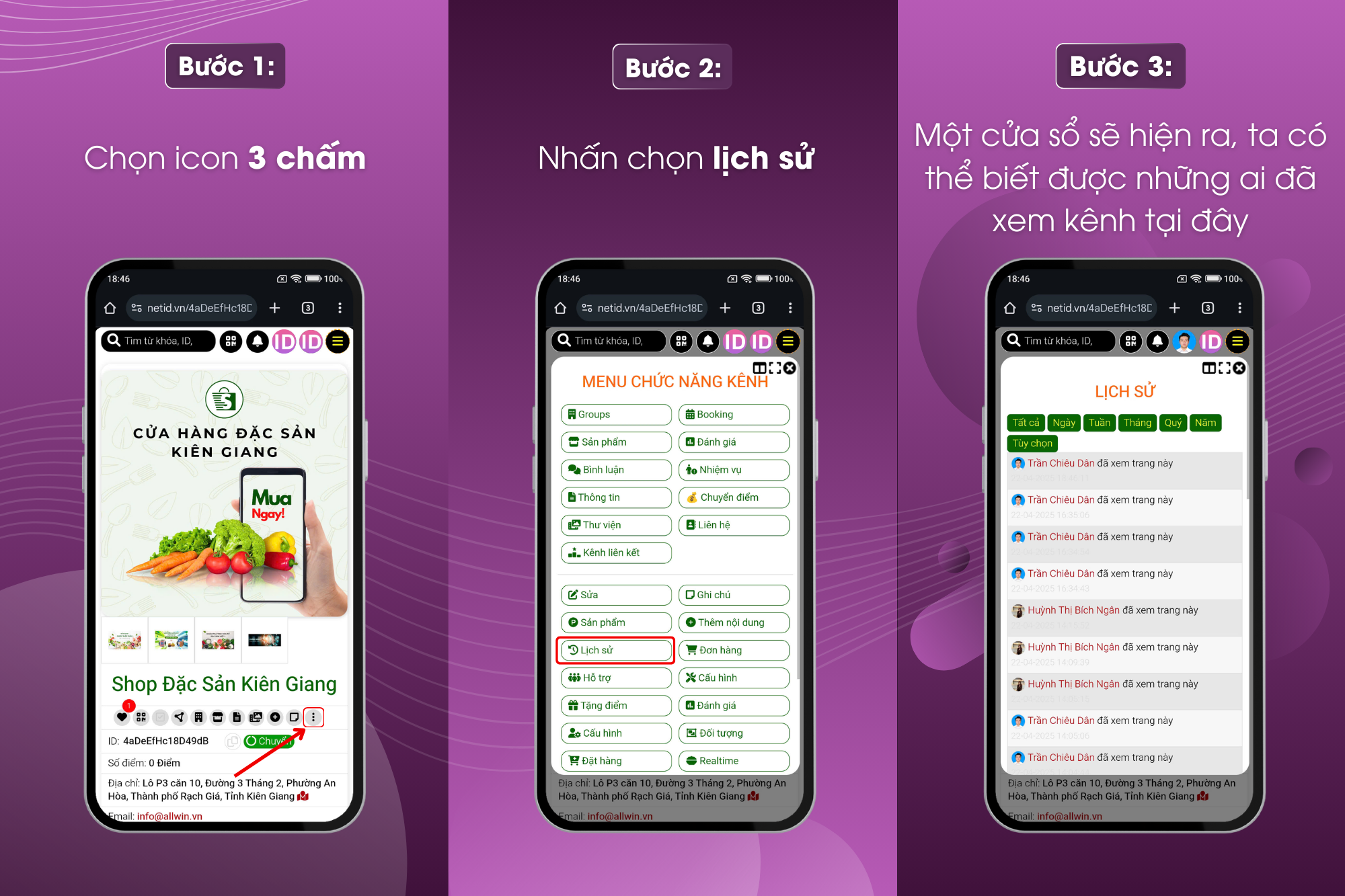 Cách xem lịch sử truy cập kênh