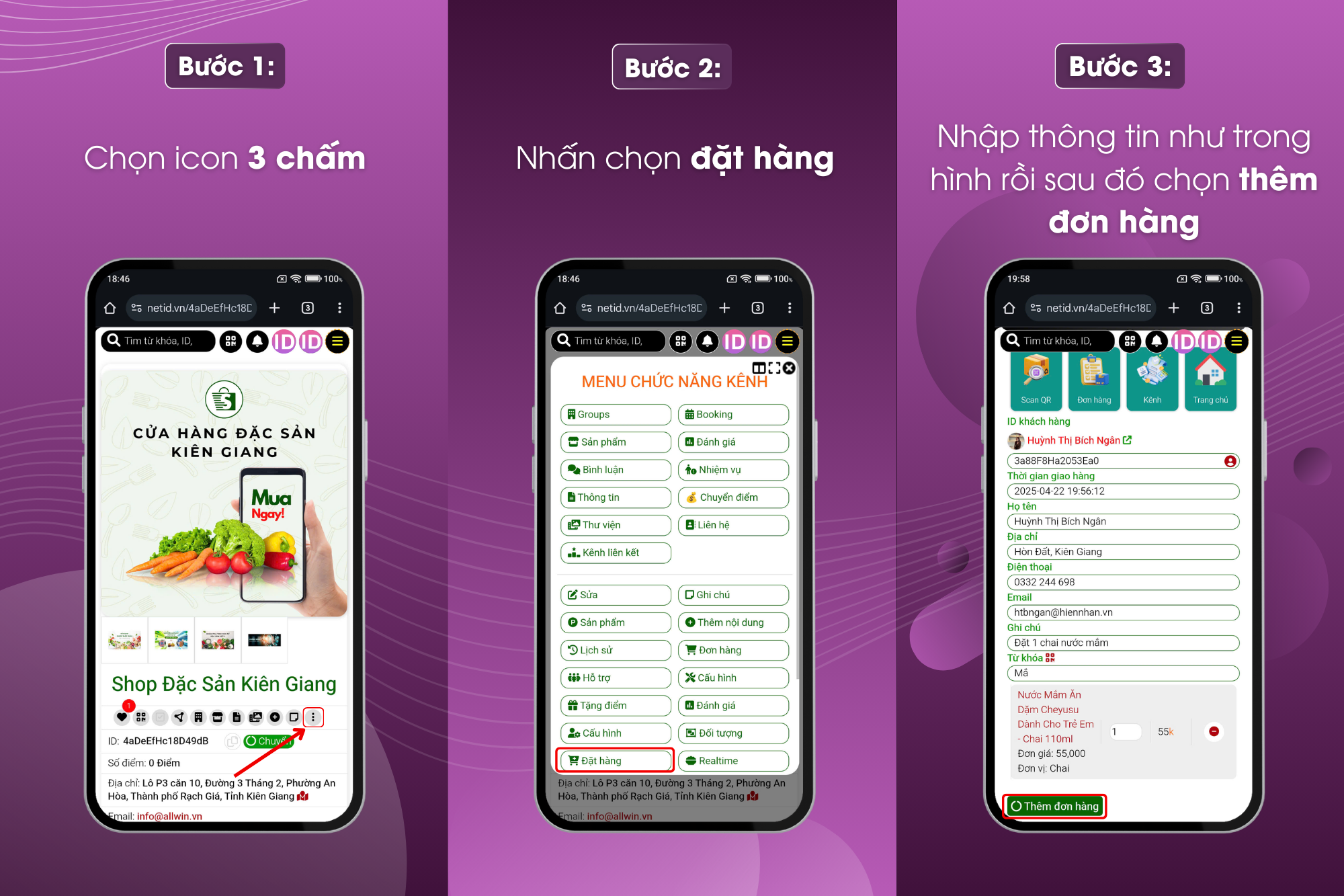 Cách xem đơn hàng đã đặt 