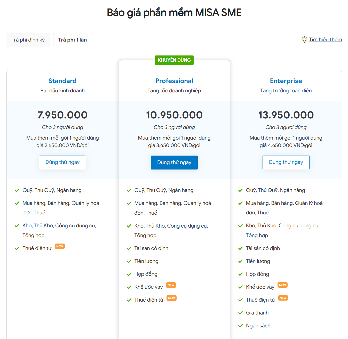 Phần mềm kế toánh Misa SME