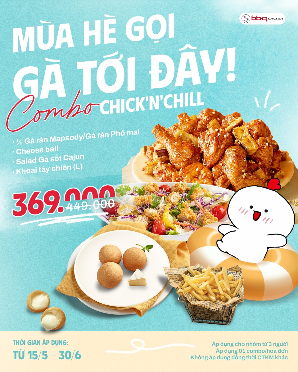 bb.q chicken ra mắt combo “chick’n’chill” siêu tiết kiệm